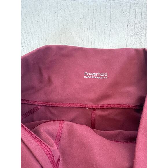 Fabletics Powerhold Maroon Red Leggings Athleisure - Picture 3 of 5